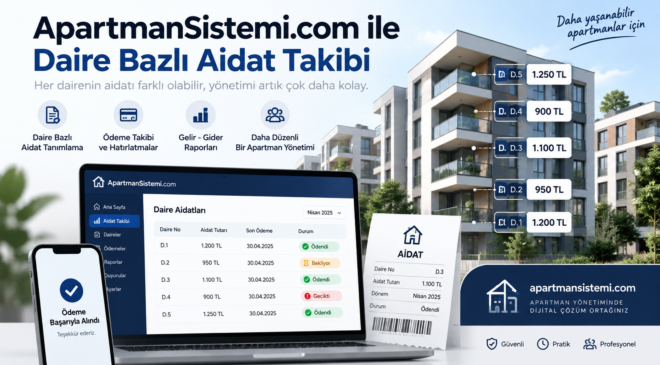 ApartmanSistemi.com ile Daire Bazlı Aidat Takibi