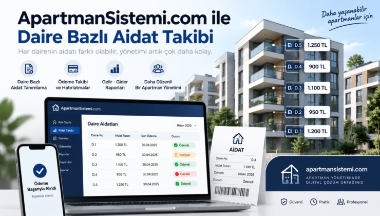 ApartmanSistemi.com ile Daire Bazlı Aidat Takibi